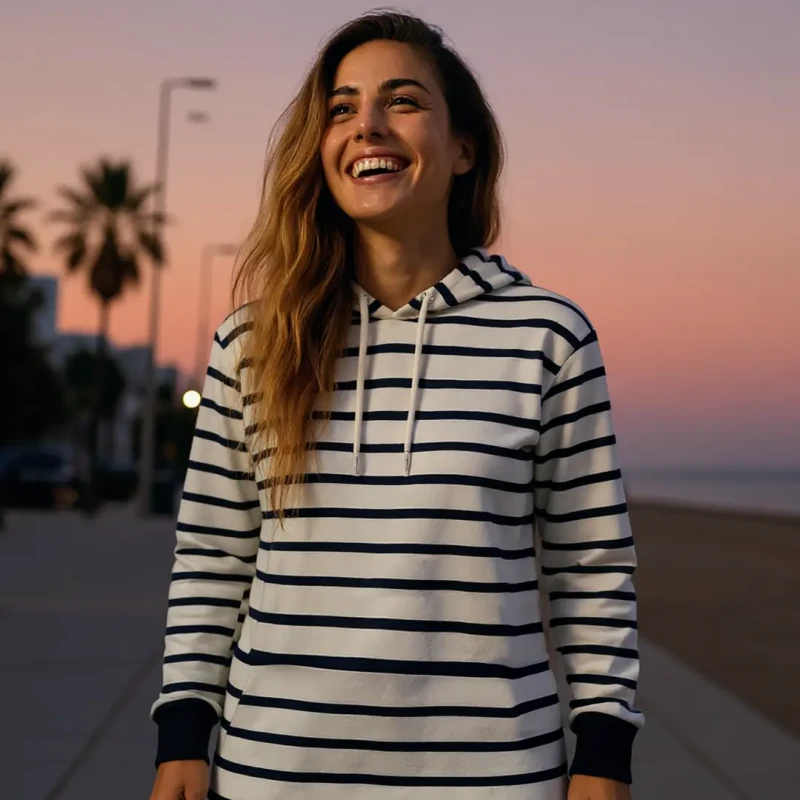 Bluza tunika marynistyczna biała w granatowe paski Captain Mike