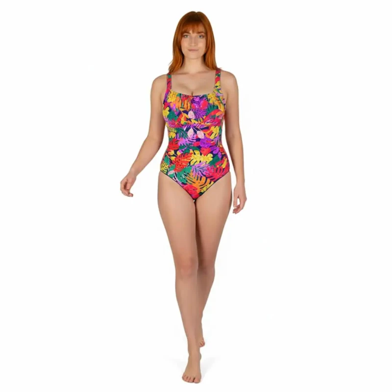 Strój kąpielowy damski JEDNOCZĘŚCIOWY marszczony w kwiaty Captain Mike