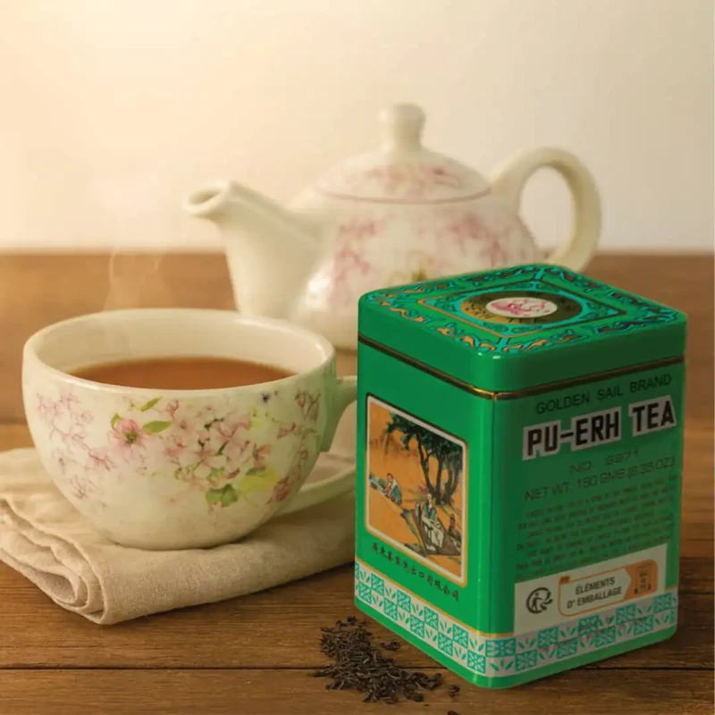 Zestaw prezentowy – porcelanowy czajniczek z filiżanką + herbata Pu-Erh