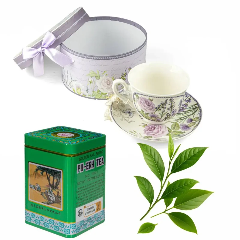 Zestaw prezentowy – porcelanowa filiżanka + herbata Pu-Erh