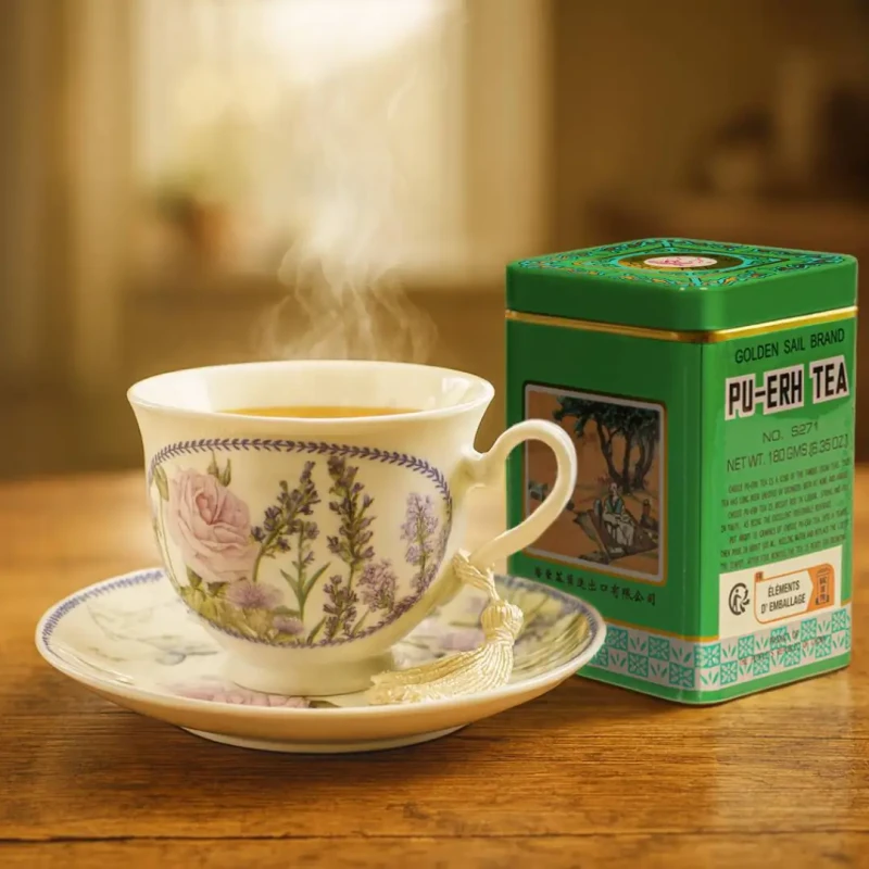 Zestaw prezentowy – porcelanowa filiżanka + herbata Pu-Erh