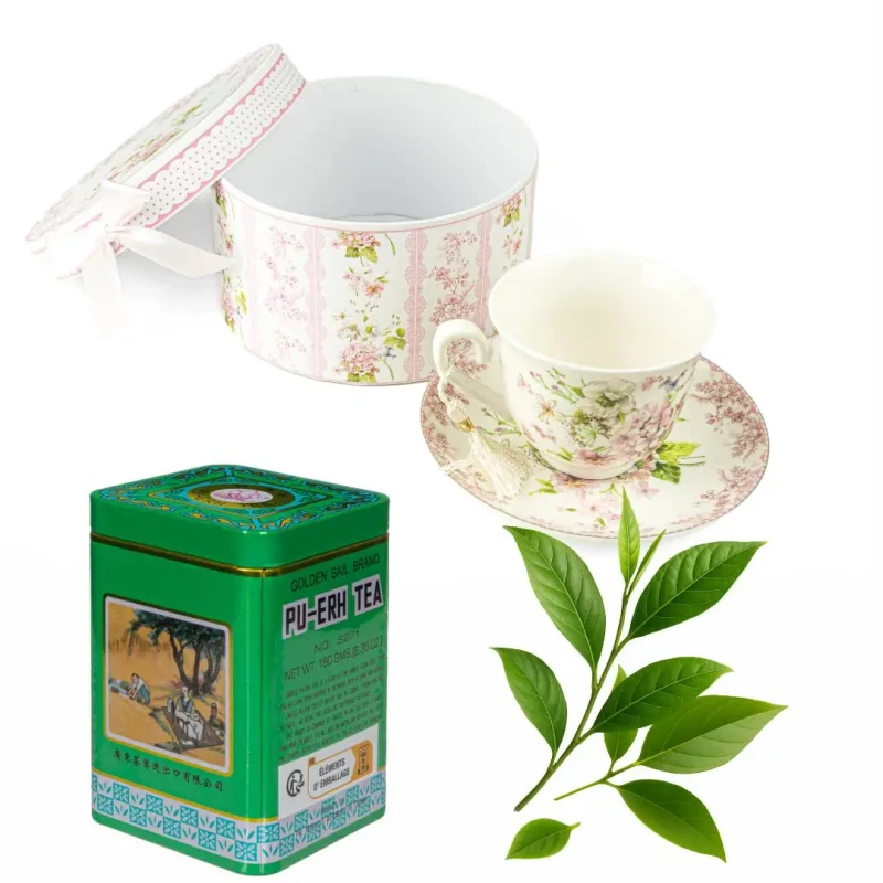 Zestaw prezentowy – porcelanowa filiżanka + herbata Pu-Erh