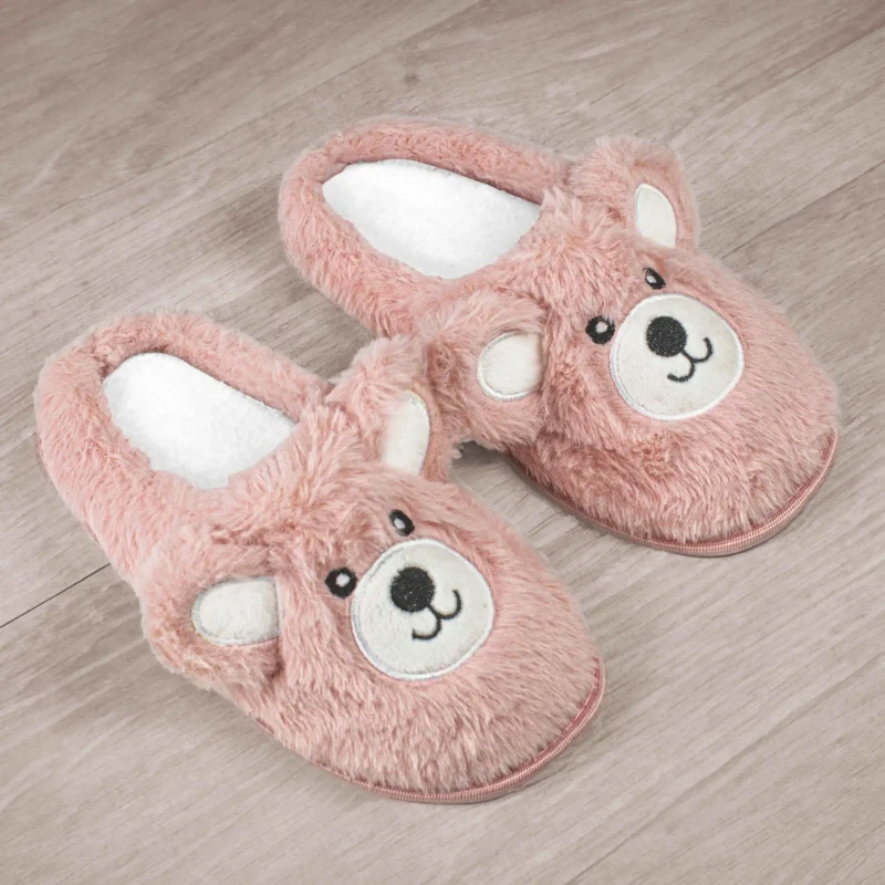 Kapcie dziecięce laczki różowe miś wygodne wsuwane Captain Mike