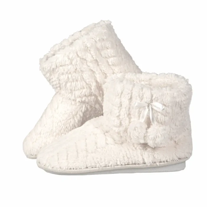 Kapcie damskie ocieplane wysokie kremowe Captain Mike 