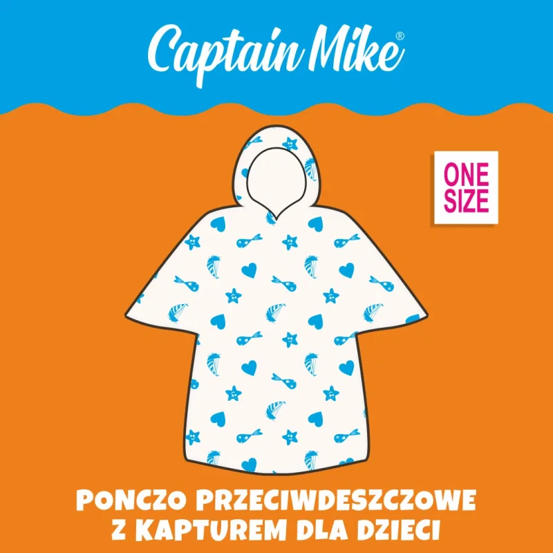 Ponczo przeciwdeszczowe dla dzieci multiplikacja Captain Mike