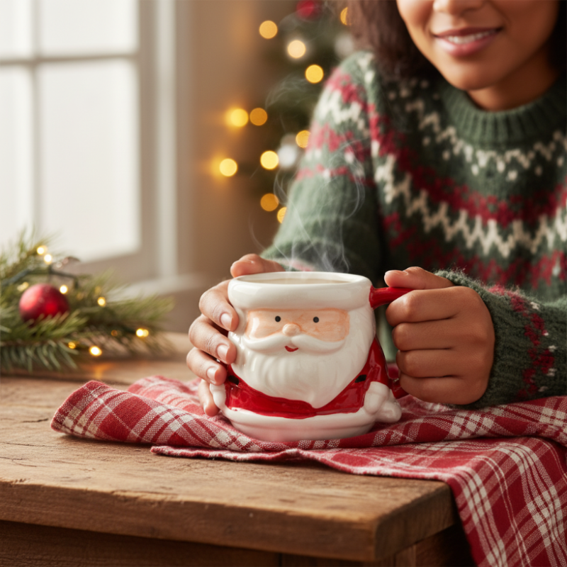 Kubek ceramiczny Święty Mikołaj Idealny na prezent świąteczny Captain Mike 450 ml
