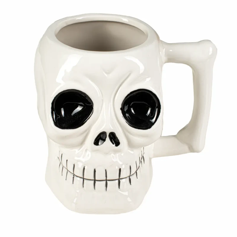 Kubek czaszka z uchwytem w kształcie kości, prezent Captain Mike 450 ml