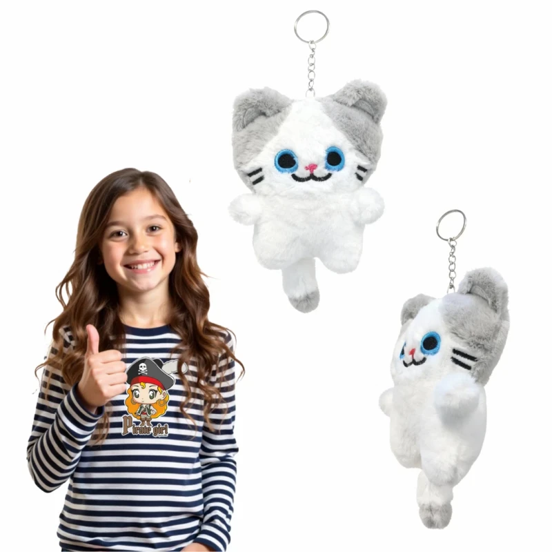 Brelok Pluszowy Biały KOTEK NOEMI maskotka Captain Mike