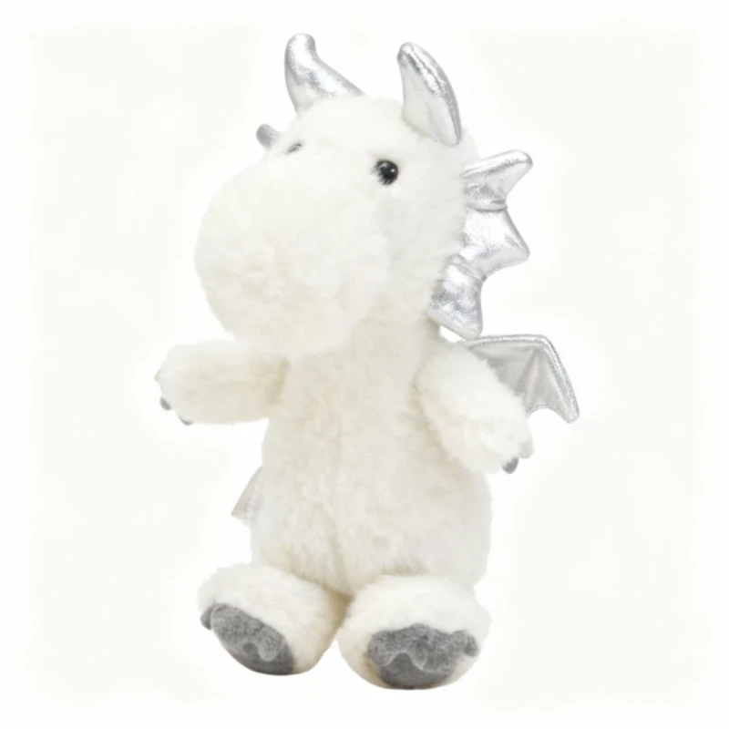 Pluszowy Smok Szymek Biały Maskotka Przytulanka Captain Mike