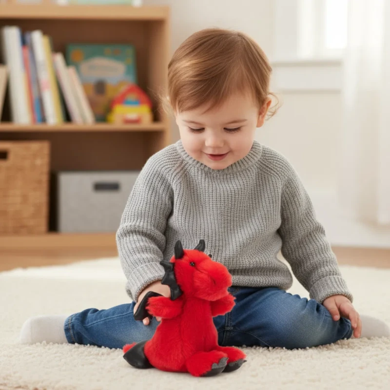 Pluszowy Smok Szymek Czerwony Maskotka Przytulanka Captain Mike