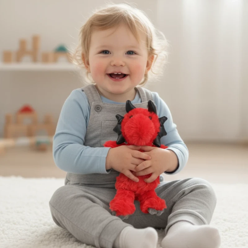 Pluszowy Smok Szymek Czerwony Maskotka Przytulanka Captain Mike