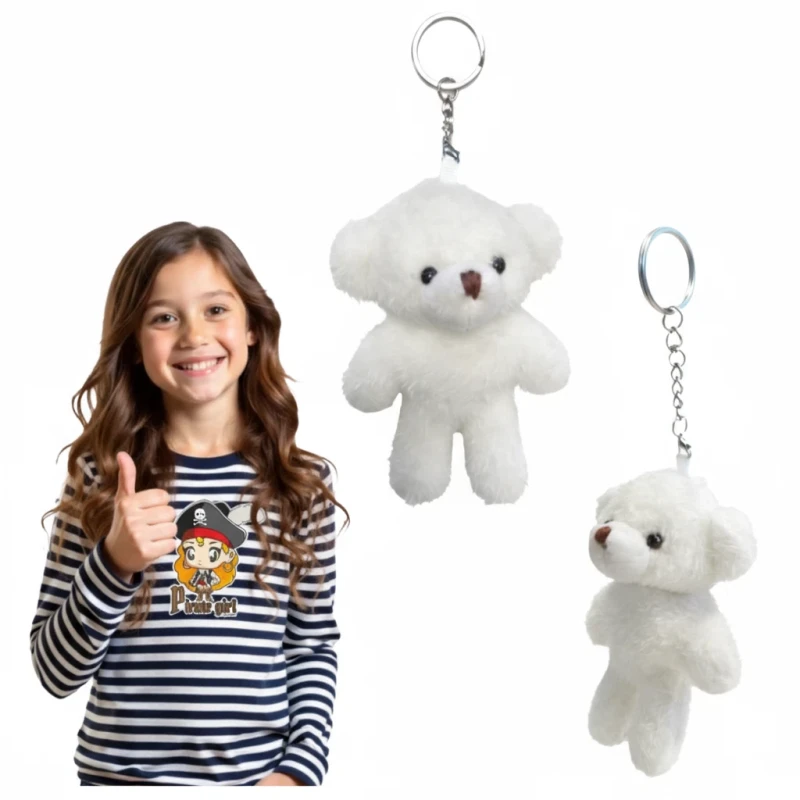 Brelok Pluszowy Biały Misiu maskotka Captain Mike