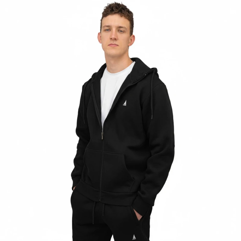 Bluza Męska Rozpinana Ocieplana Czarna Captain Mike