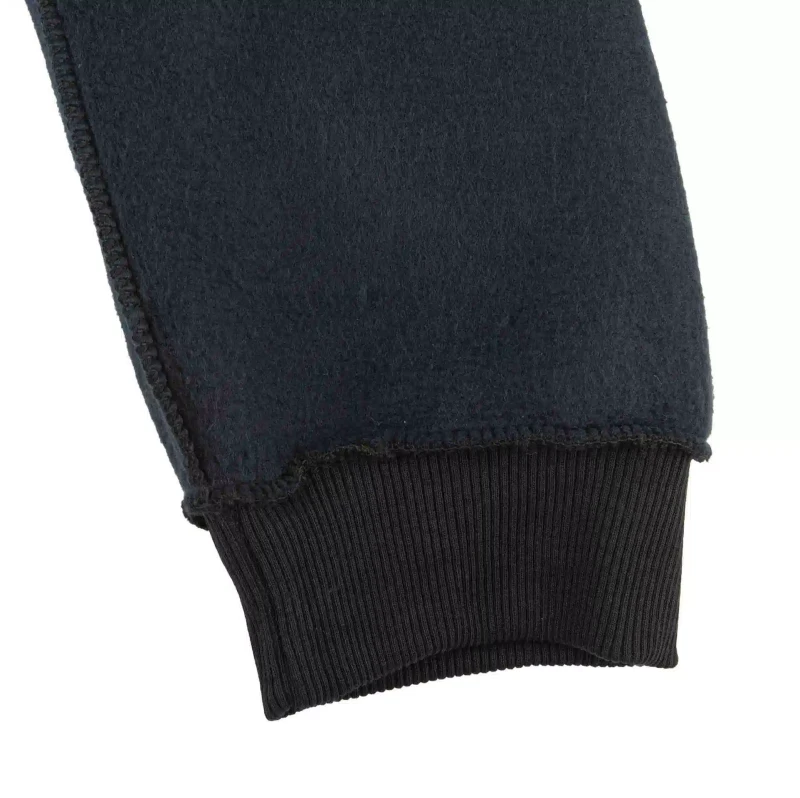 Spodnie dresowe męskie ocieplane granatowe ze ściągaczami Captain Mike