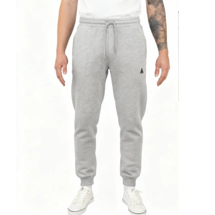 Spodnie dresowe męskie ocieplane szare ze ściągaczami Captain Mike