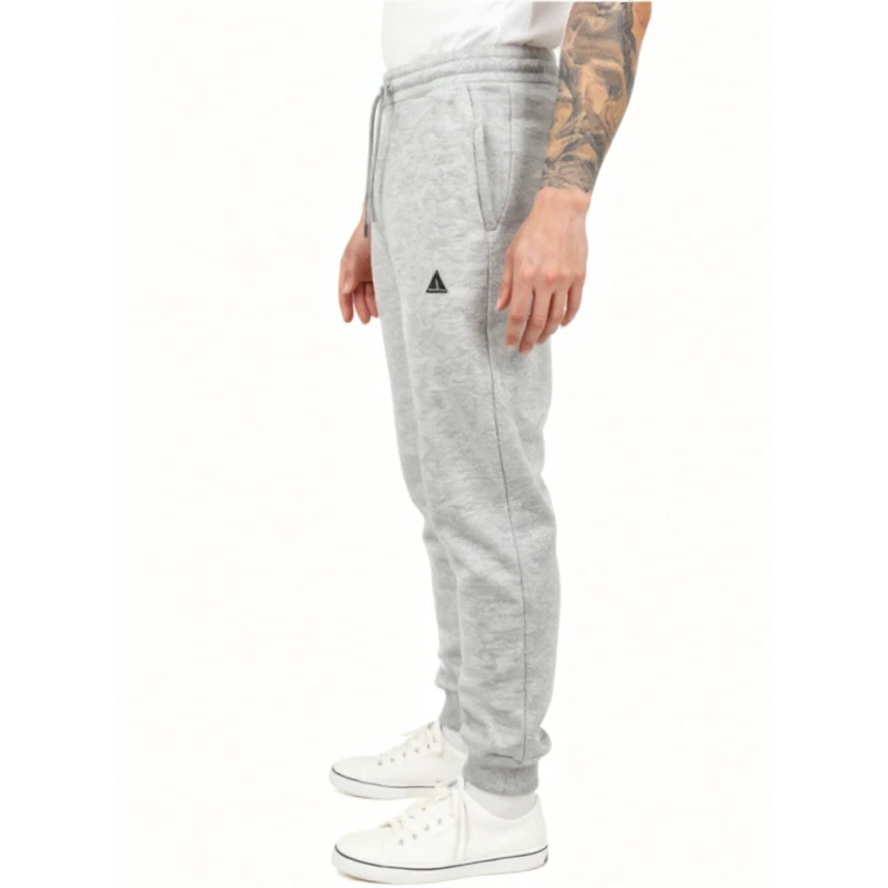 Spodnie dresowe męskie ocieplane szare ze ściągaczami Captain Mike