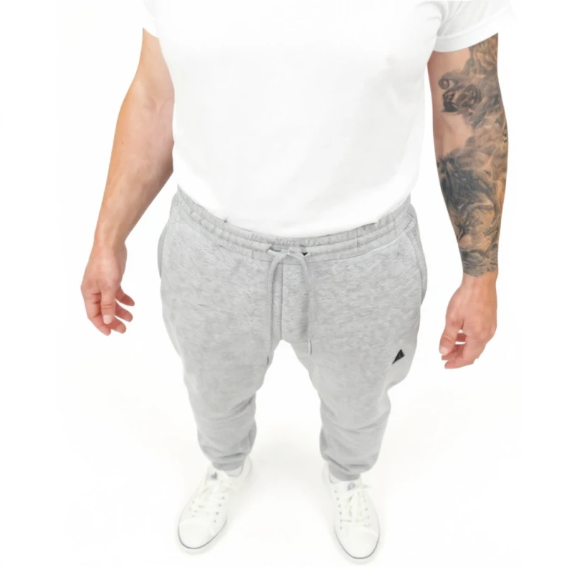 Spodnie dresowe męskie ocieplane szare ze ściągaczami Captain Mike