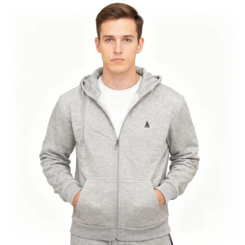 Bluza Męska Rozpinana Ocieplana Szara Captain Mike