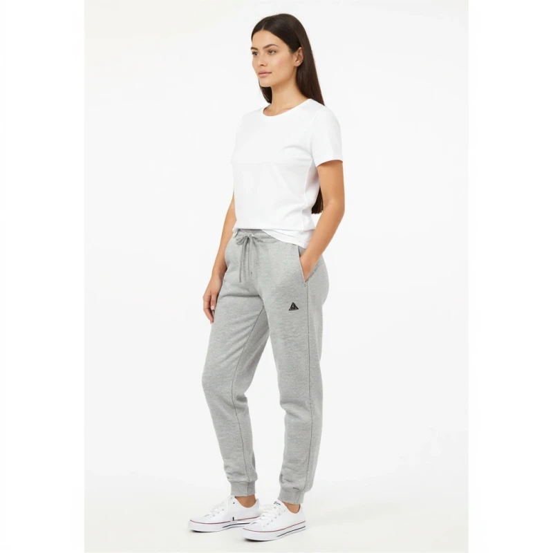 Spodnie dresowe damskie ocieplane ze ściągaczami szare Captain Mike