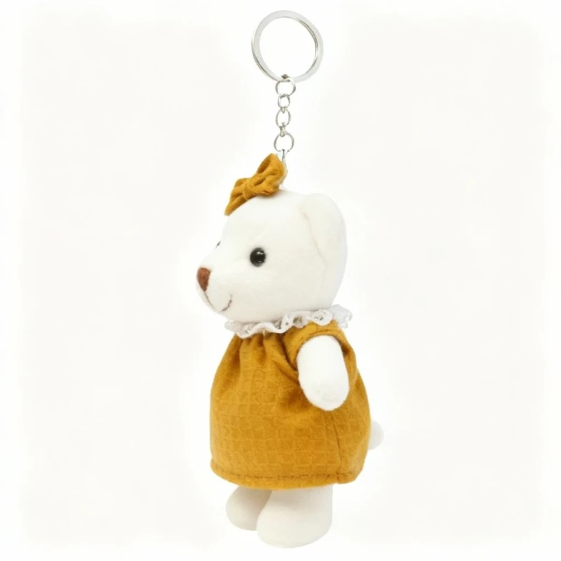 Brelok Pluszowy Biały MIŚ MATYLDA w żółtej sukience maskotka Captain Mike