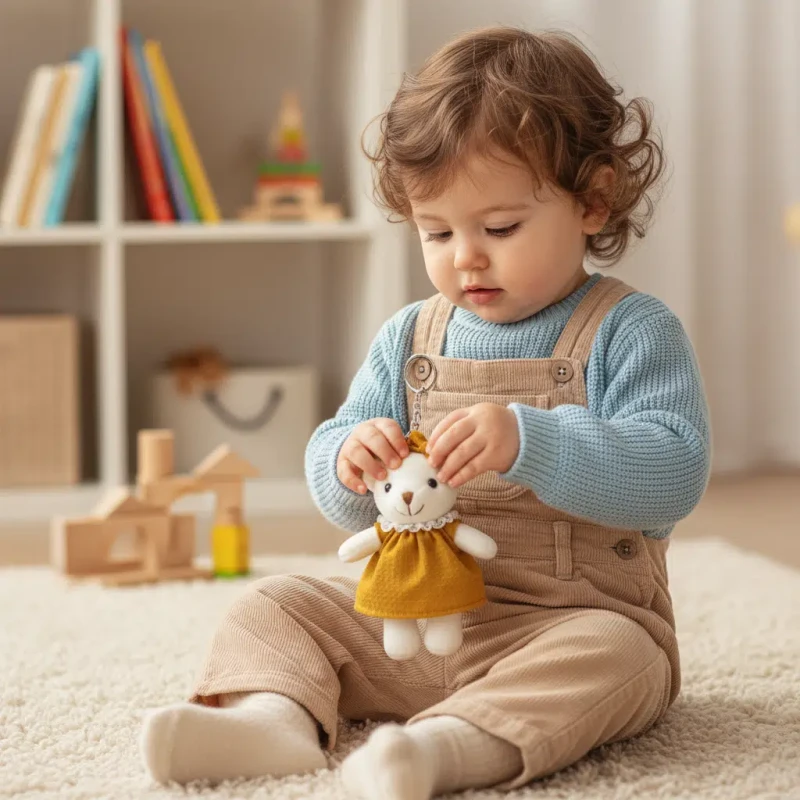 Brelok Pluszowy Biały MIŚ MATYLDA w żółtej sukience maskotka Captain Mike