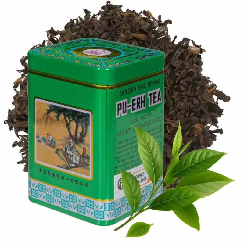 Zestaw Herbat w Ozdobnych Puszkach (Pu-erh, Czarna Lichee, Jaśminowa, Oolong Golden)