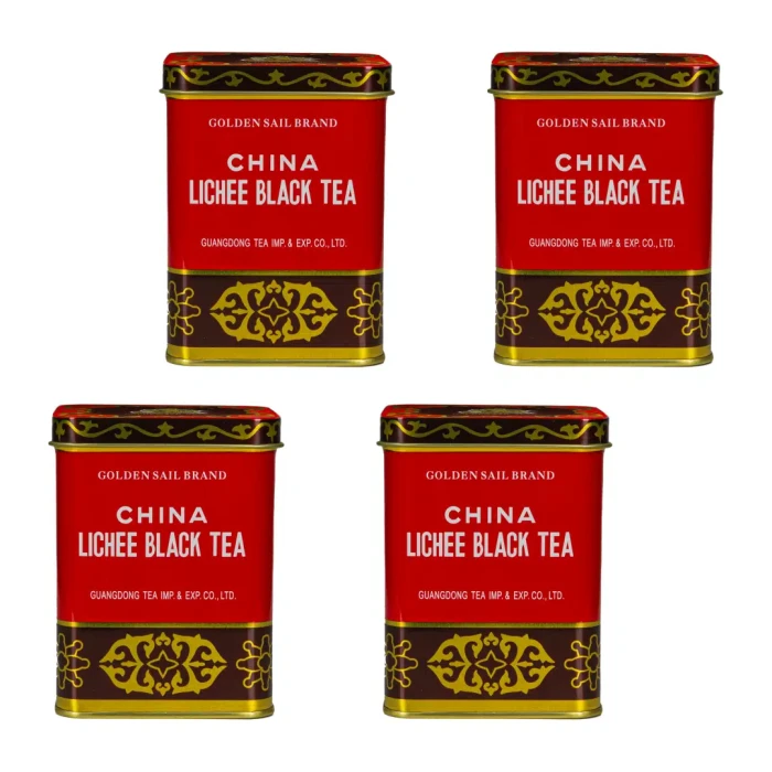 Zestaw Herbat Czarna Lichee – Golden Sail Brand (z nutą egzotycznego liczi) 4x227 g