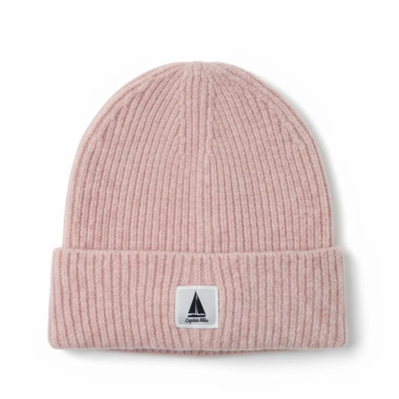 Ciepła czapka damska zimowa różowa beanie dzianinowa Captain Mike