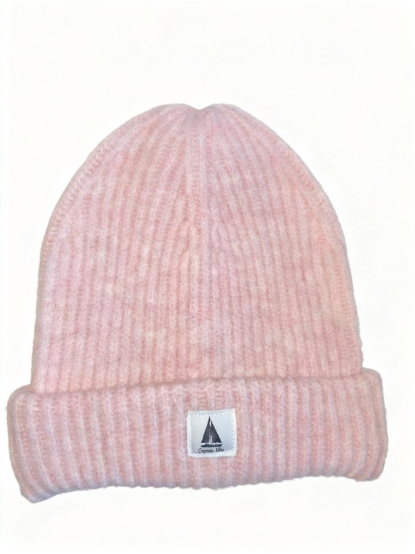 Ciepła czapka zimowa różowa damska beanie dzianinowa Captain Mike