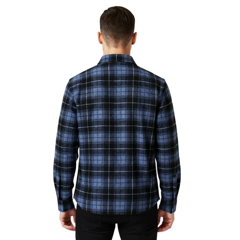 Koszula flanelowa w kratę męska niebiesko-czarna Captain Mike