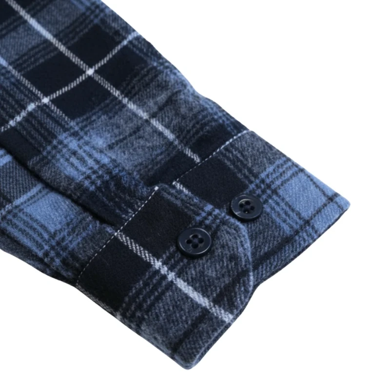 Koszula flanelowa w kratę męska niebiesko-czarna Captain Mike