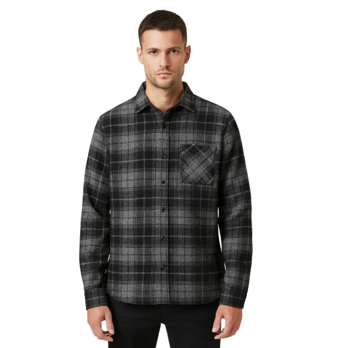 Koszula flanelowa w kratę męska szara Captain Mike
