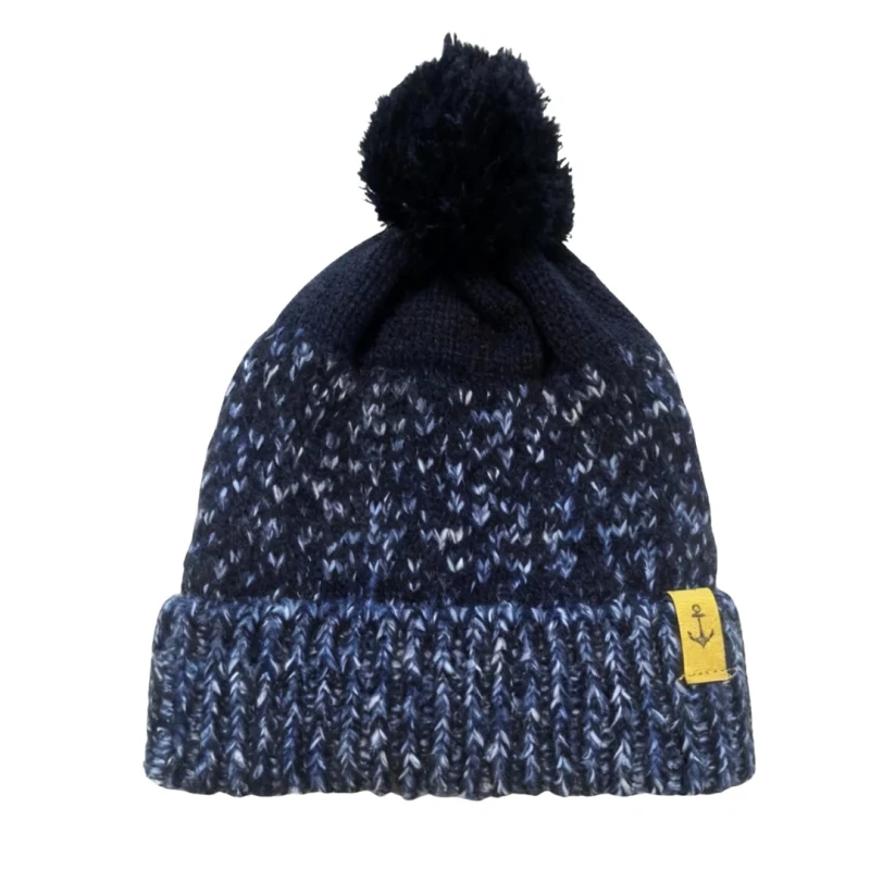 Czapka zimowa ciepła granatowa beanie z pomponem Captain Mike