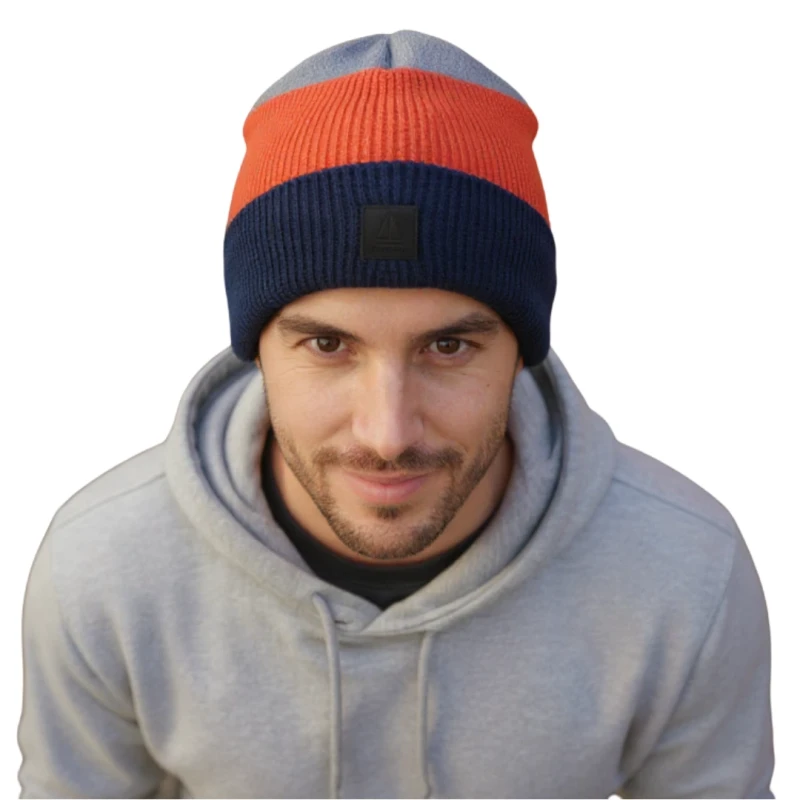 Ciepła czapka zimowa męska z wywinięciem beanie Captain Mike