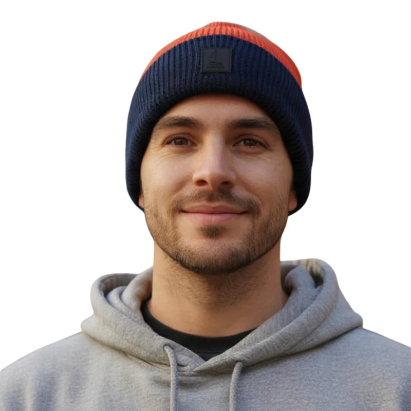 Ciepła czapka zimowa męska z wywinięciem beanie Captain Mike