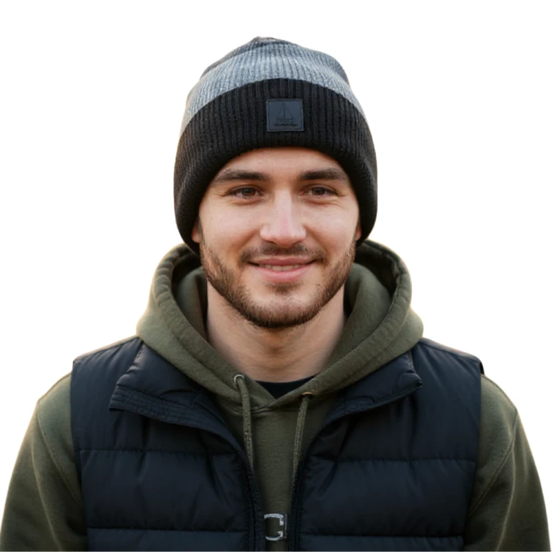 Ciepła czapka zimowa męska z wywinięciem beanie Captain Mike