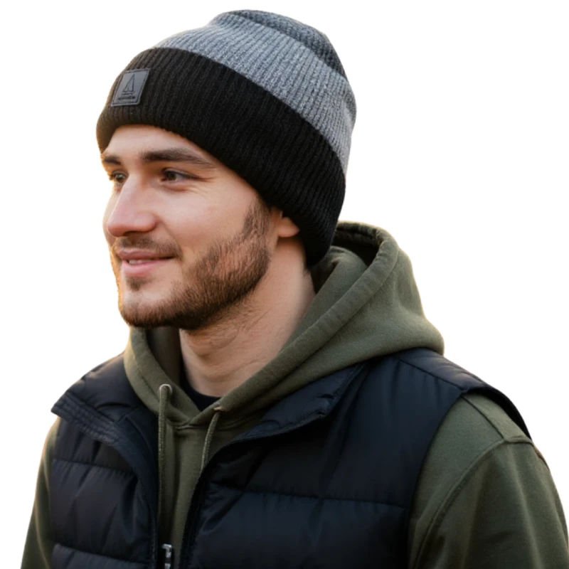 Ciepła czapka zimowa męska z wywinięciem beanie Captain Mike