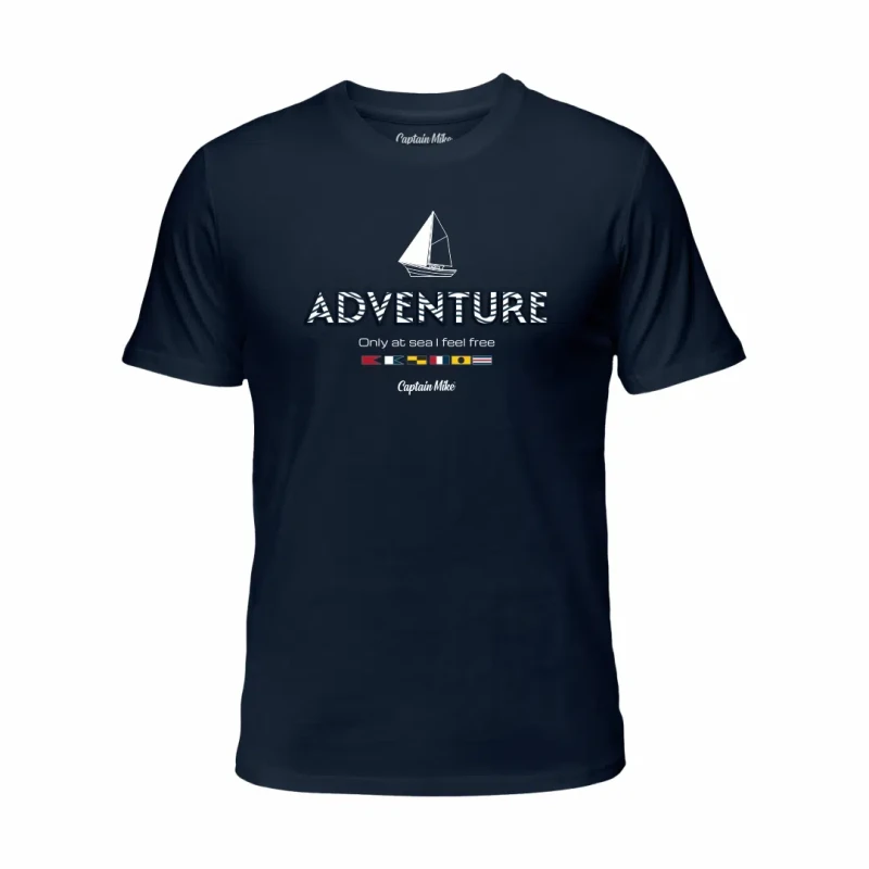 Koszulka męska BAWEŁNA TURECKA T-shirt wypukły nadruk Captain Mike