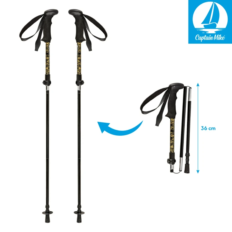 Kijki Trekkingowe Kije NORDIC WALKING Lekkie 3-Segmentowe Składane