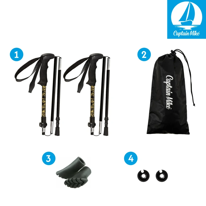 Kijki Trekkingowe Kije NORDIC WALKING Lekkie 3-Segmentowe Składane