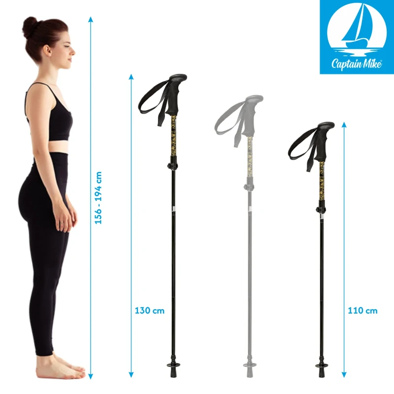 Kijki Trekkingowe Kije NORDIC WALKING Lekkie 3-Segmentowe Składane