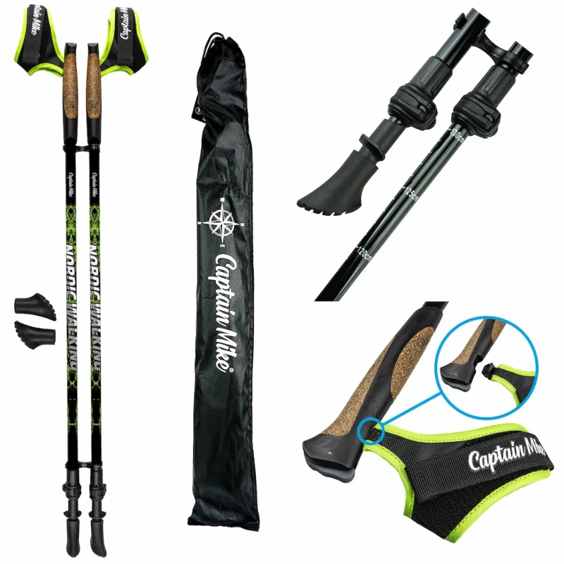 Kijki do chodzenia Nordic Walking REGULOWANE Captain Mike + rękawiczki
