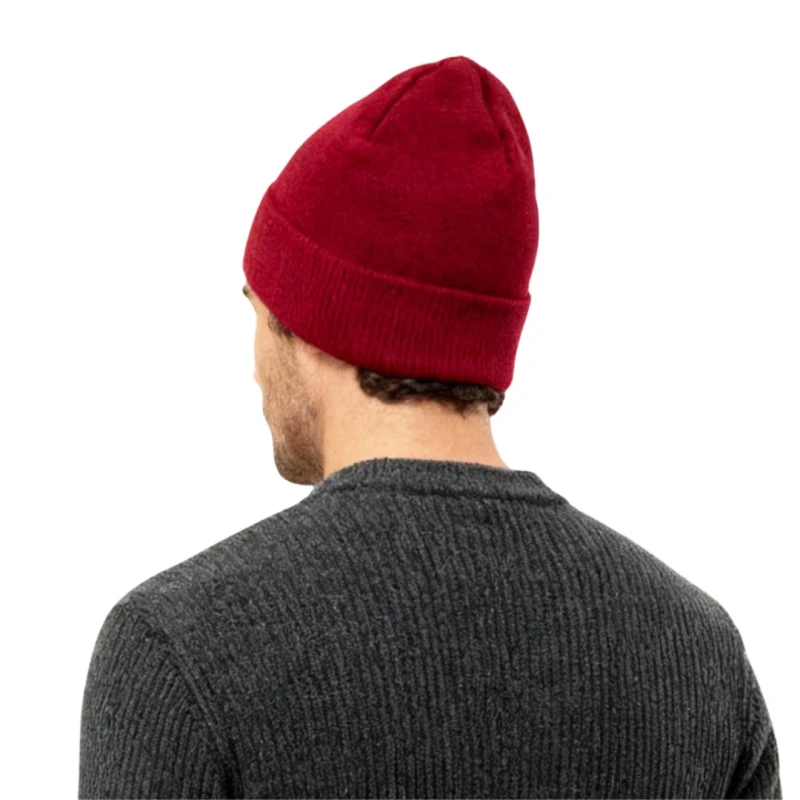Ciepła czapka zimowa męska z wywinięciem beanie bordowa Captain Mike