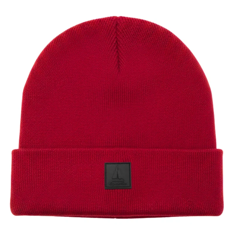 Ciepła czapka zimowa męska z wywinięciem beanie bordowa Captain Mike