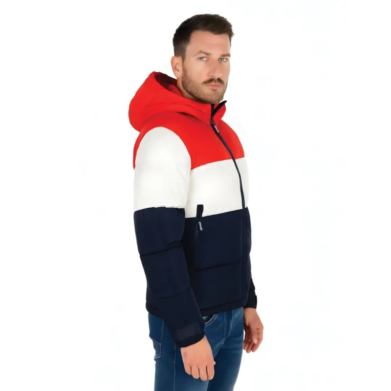 Kurtka zimowa męska puchowa pikowana z kapturem ASPEN Captain Mike