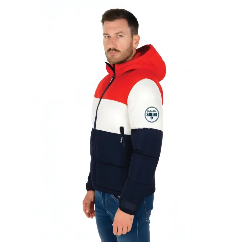 Kurtka zimowa męska puchowa pikowana z kapturem ASPEN Captain Mike