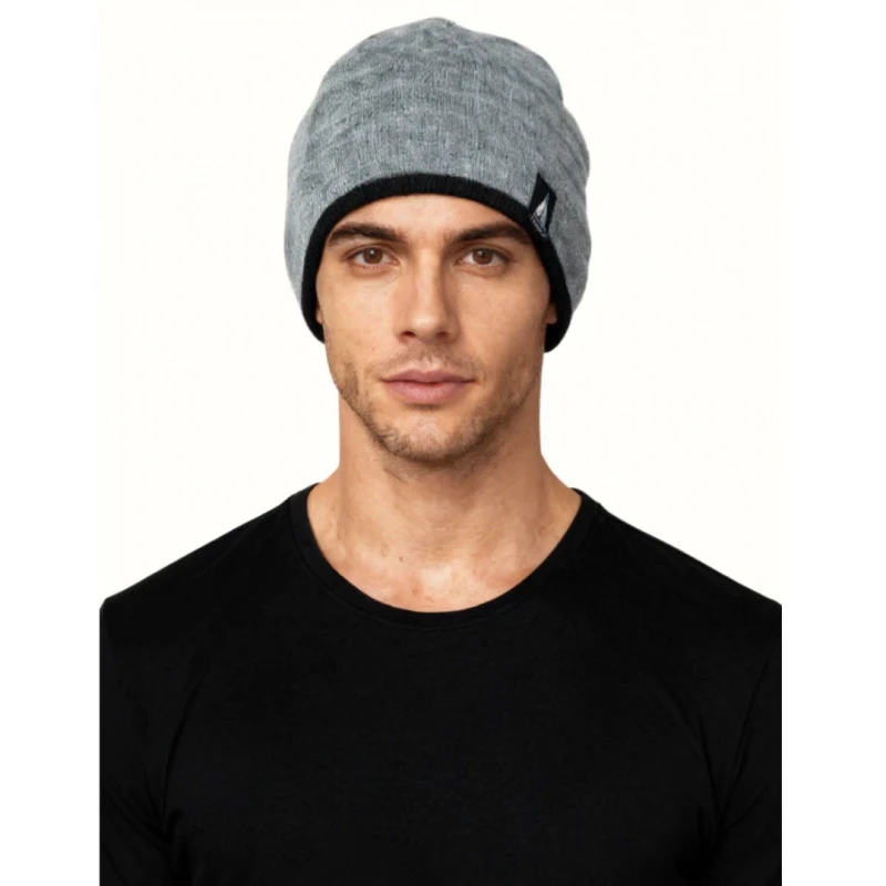 Ciepła czapka zimowa męska beanie szary Captain Mike