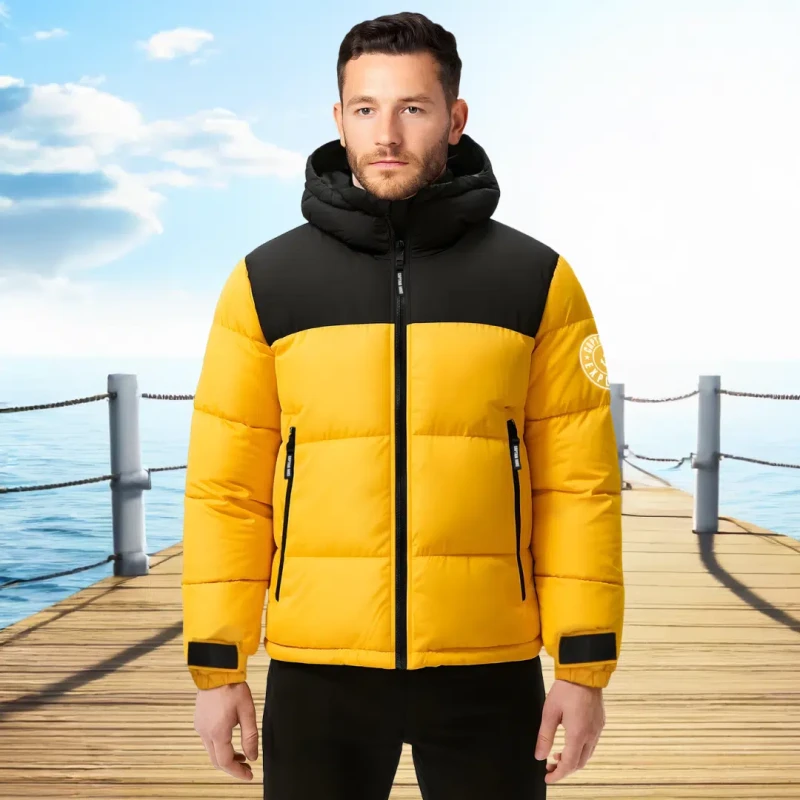 Kurtka zimowa męska puchowa pikowana z kapturem VERBIER Captain Mike