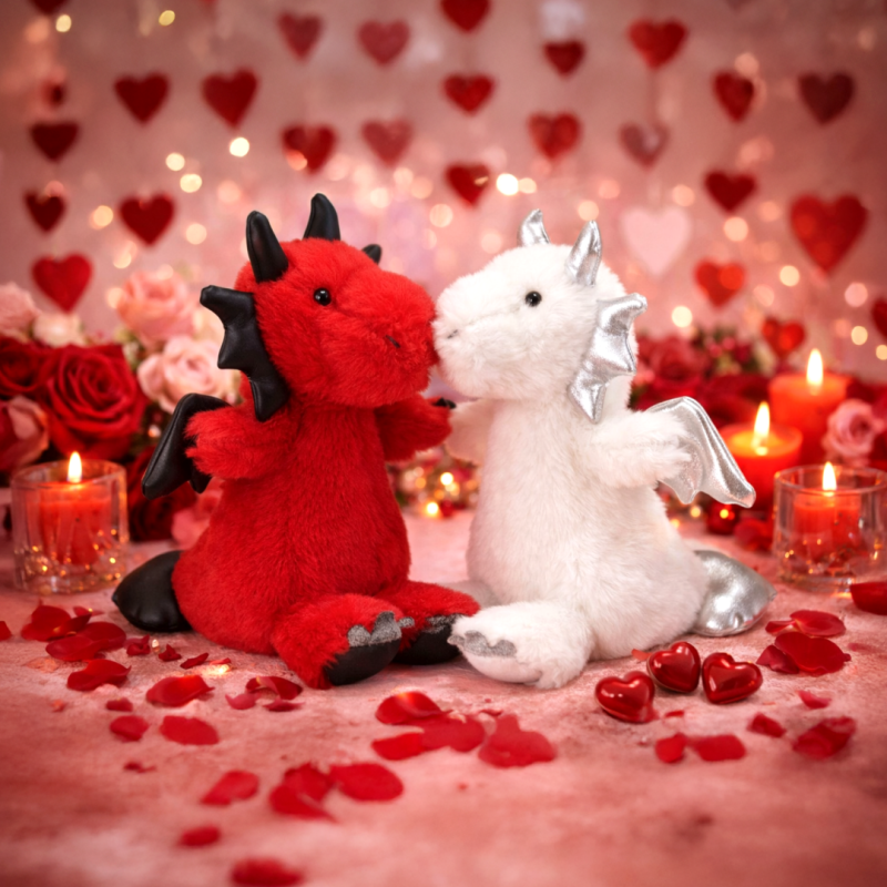 Pluszowy Smok Szymek Biały Maskotka Przytulanka Captain Mike