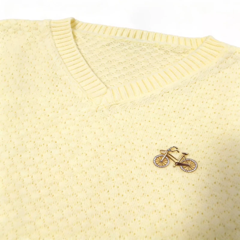 Sweter damski żółty z dekoltem w serek ciepły ONE SIZE Captain Mike